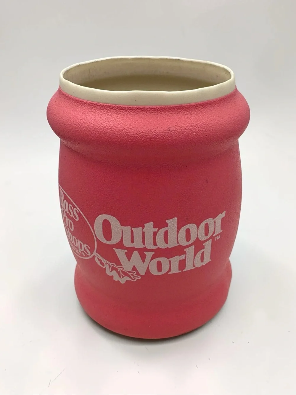 Vintage Bass Pro Shops Outdoor World Pink Foam Can Cooler Koozie Springfield, MO